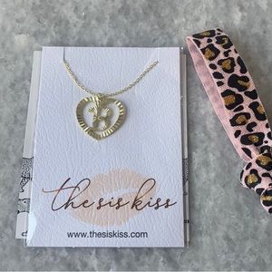 The Sis Kiss Muse Laser Cut Heart Initial B Necklace NWT